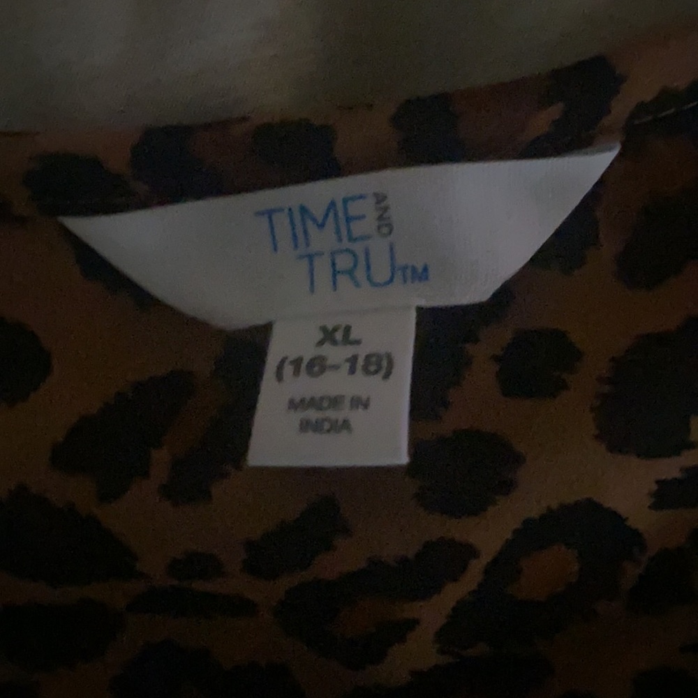 Time And Tru Cheetah Print Blk/ Brown Size Xl - image 2